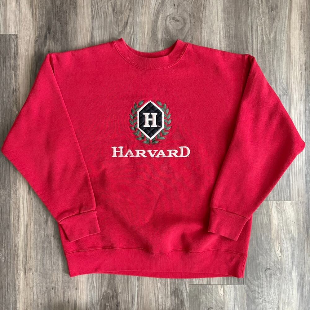 Vintage Harvard University Sweatshirt Men's Size M 1990s Red Embroidered